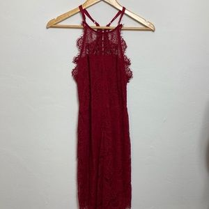 Free People Intimately Red Lace Dress